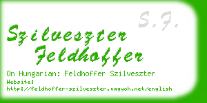 szilveszter feldhoffer business card